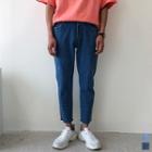 Drawstring-waist Cropped Tapered Jeans