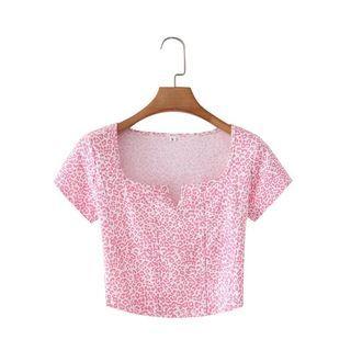 Short-sleeve Leopard Print Print T-shirt