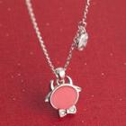 Cow Necklace Silver & Pink - One Size
