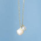 Shell Pendant Faux Pearl Necklace Gold - One Size
