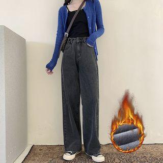 Fleece-lined High-waist Shift Jeans