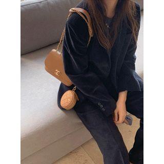 Single-breasted Corduroy Jacket One Size