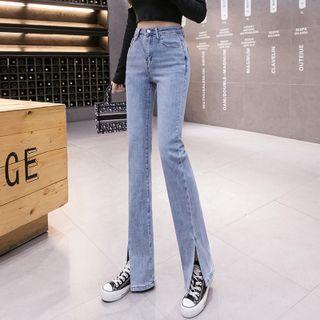 Slit Bell Bottom Jeans