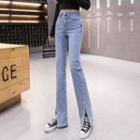 Slit Bell Bottom Jeans