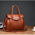 Faux Leather Embossed Handbag