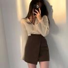 V-neck Sweater / Mini Pencil Skirt / Set