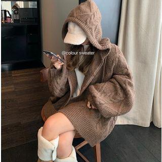 Loose-fit Hooded Knit Jacket