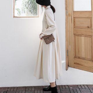 Long-sleeve Frog Buttoned Dress / Midi Dress