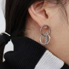 Alloy Hoop & Chain Dangle Earring 1 Pair - Silver - One Size
