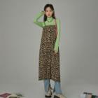 [no One Else] Strappy Long Leopard Dress Brown - One Size