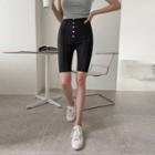Buttoned Biker Shorts Black - One Size