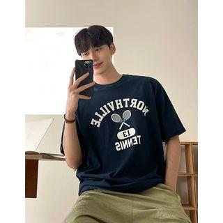 Tennis Print Cotton T-shirt
