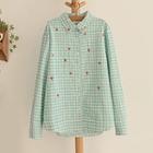 Heart Embroidered Gingham Shirt