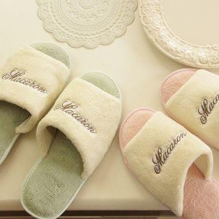 Letter Embroidered Slippers