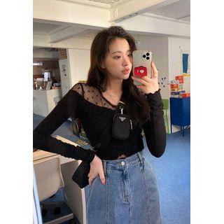 Slim-fit See-through Lace Top
