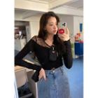 Slim-fit See-through Lace Top