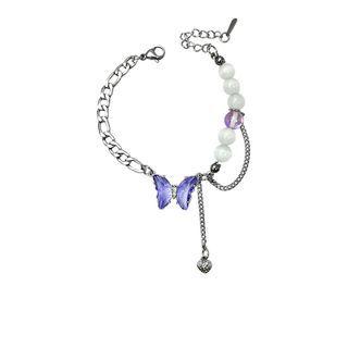 Faux Crystal Butterfly Bracelet