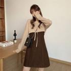 Spaghetti Strap Mini Dress + Cropped Hoodie