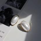 Oval Faux Pearl Earring 1 Pair - Faux Pearl Earrings - White - One Size