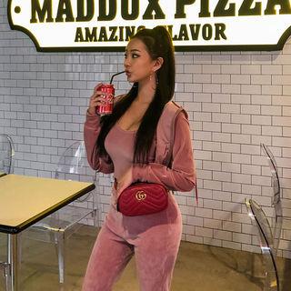 Set: Velvet Crop Hoodie + Camisole Top