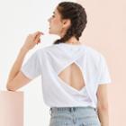 Eco-friendly Short-sleeve Loose-fit Open-back Top