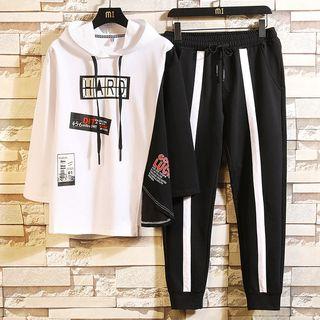 Set: Elbow-sleeve Hoodie + Sweatpants