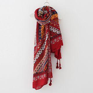 Patterned Linen Cotton Scarf