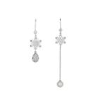 Non-matching Swarovski Elements Crystal Snowflake Dangle Earring White - One Size