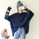 Striped Trim Hooded Sweater