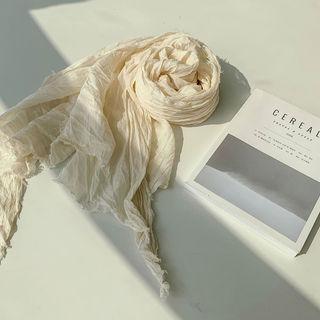 Crinkled Lightweight Scarf Cream - One Size