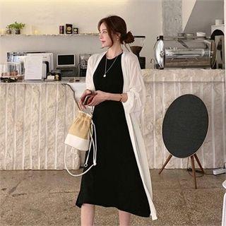 Lightweight Knit Long Open Cardigan
