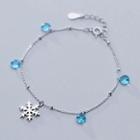 925 Sterling Silver Snowflake Faux Crystal Bracelet S925 Silver - As Shown In Figure - One Size