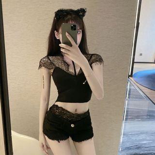 Lace Trim Camisole Top / Hot Pants