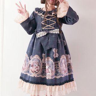 Long-sleeve Print A-line Lolita Dress