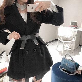 Double-breasted Jacket With Belt