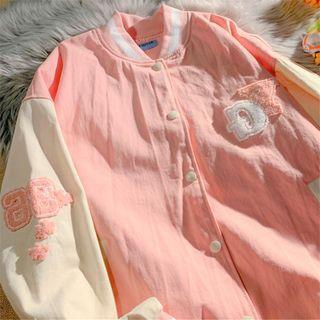 Two Tone Long Sleeve Print Jacket