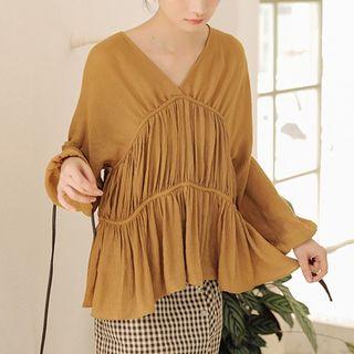 Plain Tiered Chiffon Blouse
