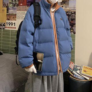 Patch Zipped Padded Coat
