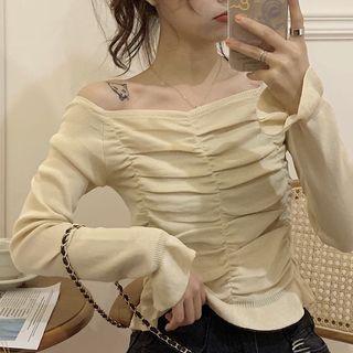 Plain Ruched Cropped Top