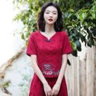 Traditional Chinese Short-sleeve Top / Skirt / Set