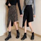 High-waist Asymmetric Split Skirt