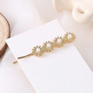 Flower Faux Pearl Hair Clip F033 - Daisy -