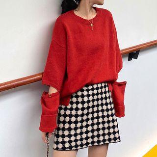Detachable-sleeve Sweater