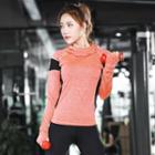 Color Panel Hooded Long Sleeve Dress
