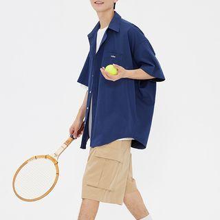 Short Sleeve Plain Oversized Shirt