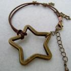Copper Stars Leather Bracelet Copper - One Size