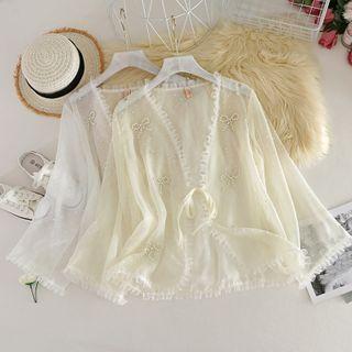 Peal Button Lace Top