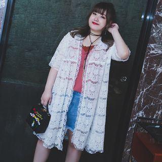 Lace Elbow Sleeve Light Jacket