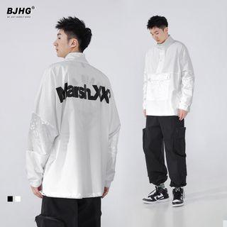 Lettering Half Zip Overhead Jacket