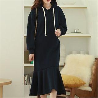 Napped Long Mermaid Hoodie Dress